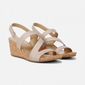 Naturalizer Shoes for Women - Adria Wedge Sandal Beige YB38-0188A8