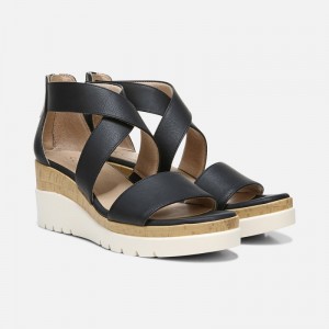 Naturalizer Shoes for Women - Soul Goodtimes Wedge Sandal Black ZO30-4470C0
