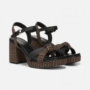 Naturalizer Shoes for Women - 27 EDIT Peyton Platform Sandal Black / Brown IV75-0415P2