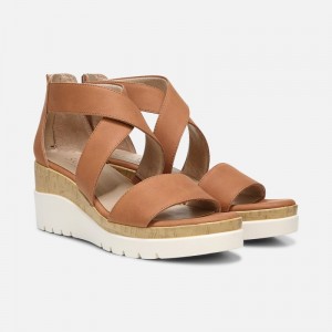 Naturalizer Shoes for Women - Soul Goodtimes Wedge Sandal Brown GZ48-0968U2