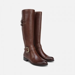 Naturalizer Shoes for Women - Jessie Wide Calf Knee High Boot Chocolate QF54-9964W6