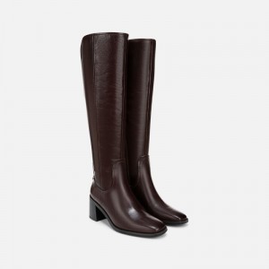 Naturalizer Shoes for Women - 27 EDIT Edda Wide Calf Knee High Boot Dark Brown WM61-6801Q2