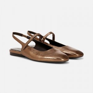 Naturalizer Shoes for Women - Connie Mary Jane Slingback Flat Gold PL39-2019Z6