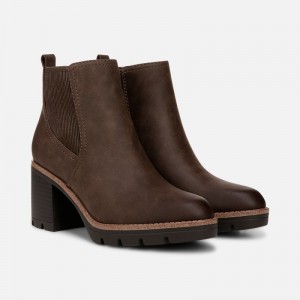 Naturalizer Shoes for Women - Madalynn Gore Water Repellent Bootie Grey Brown SG70-1250W5