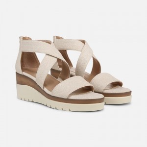 Naturalizer Shoes for Women - Soul Goodtimes Wedge Sandal Light Beige AX82-9362M6