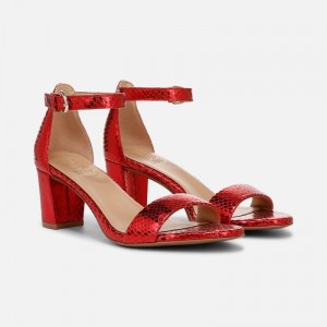 Naturalizer Shoes for Women - Limited Edition Vera Dress Sandal Red Metallic / Snake SX75-6975K1