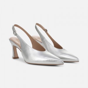 Naturalizer Shoes for Women - 27 EDIT Elaine Slingback Dress Shoe Silver MZ51-4771V4
