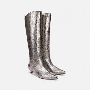 Naturalizer Shoes for Women - 27 Edit Nikita Knee High Boot Silver SB71-6541W3