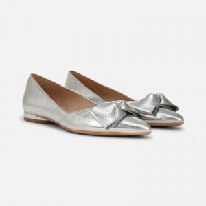 Naturalizer Shoes for Women - Havana Bow Flat Silver BX61-6711V9
