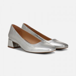 Naturalizer Shoes for Women - Huntley Block Heel Pump Silver PW48-1888Q7