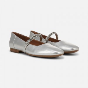 Naturalizer Shoes for Women - Kelly Chain Mary Jane Flat Silver OD10-8090B2