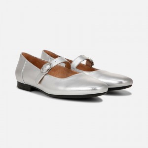 Naturalizer Shoes for Women - Kelly Mary Jane Flat Silver ZR06-7036L4