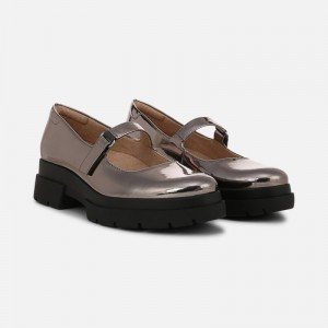Naturalizer Shoes for Women - SOUL Olivet Mary Jane Lug Flat Silver ZB57-0297K0