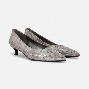 Naturalizer Shoes for Women - Natalia Kitten Heel Silver / Snake GM68-8248K8
