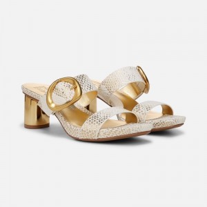 Naturalizer Shoes for Women - Ida Dress Sandal White Gold / Snake JQ45-7055G7