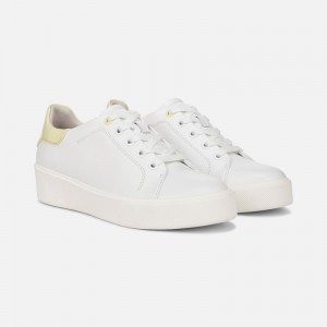 Naturalizer Shoes for Women - Morrison 2.0 Lace Up Sneaker White / Green MT84-8984G4