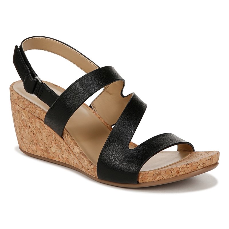 Naturalizer Shoes for Women - Adria Wedge Sandal Black QR01-0661O6