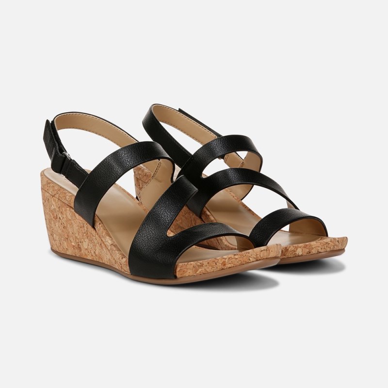 Naturalizer Shoes for Women - Adria Wedge Sandal Black QR01-0661O6