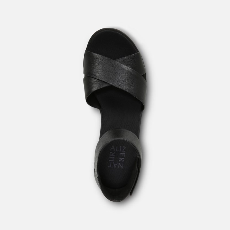 Naturalizer Shoes for Women - Riviera Wedge Sandal Black SN68-0088R9