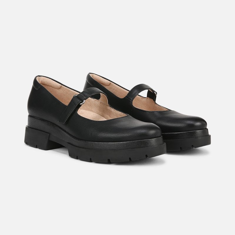 Naturalizer Shoes for Women - SOUL Olivet Mary Jane Lug Flat Black ZL10-8400J9