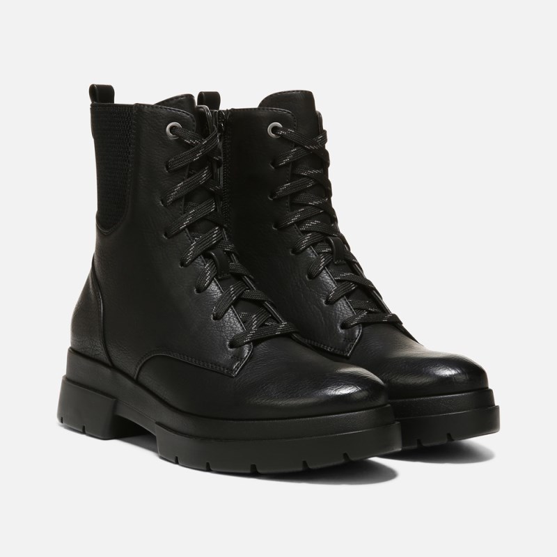 Naturalizer Shoes for Women - SOUL Ozzy Weather Resistant Combat Boot Black IT66-2856R8