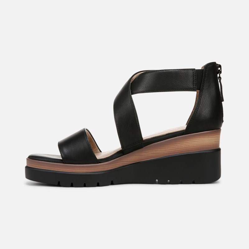 Naturalizer Shoes for Women - Soul Goodtimes Wedge Sandal Black NQ64-6644F1