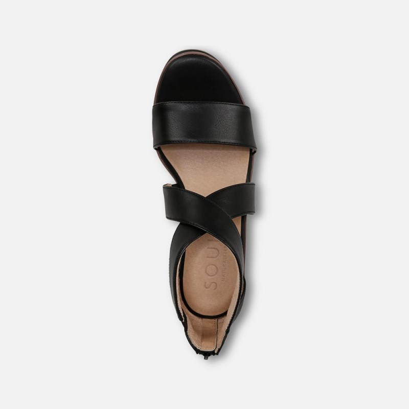 Naturalizer Shoes for Women - Soul Goodtimes Wedge Sandal Black NQ64-6644F1