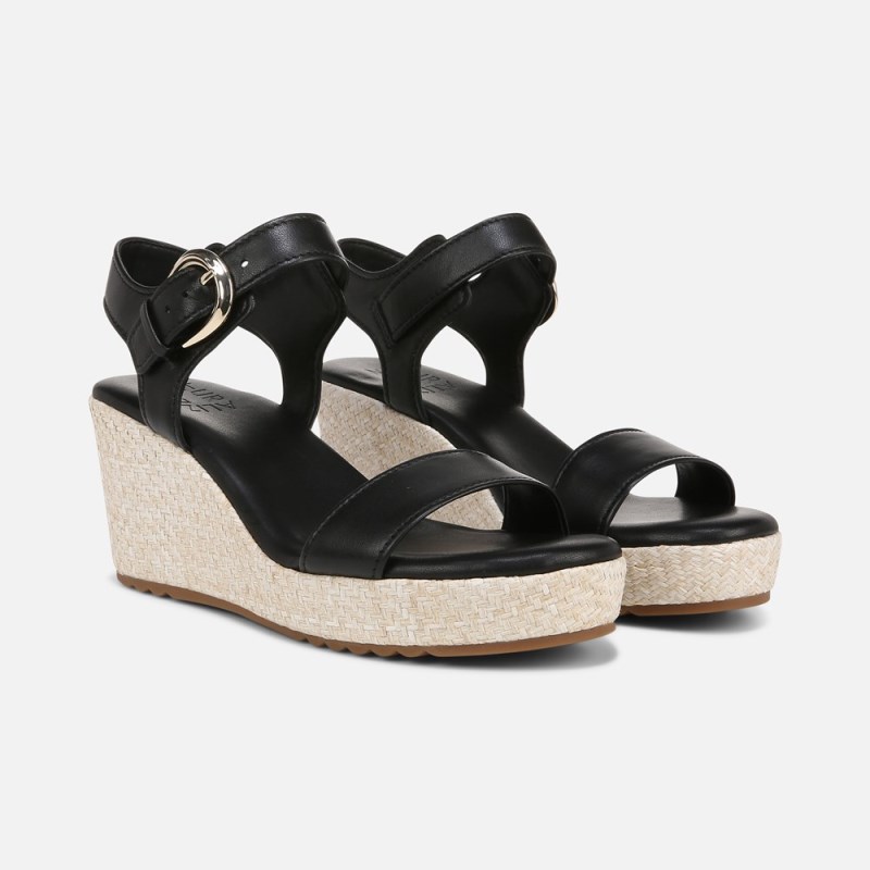 Naturalizer Shoes for Women - Stella Wedge Sandal Black ON41-9181Q7