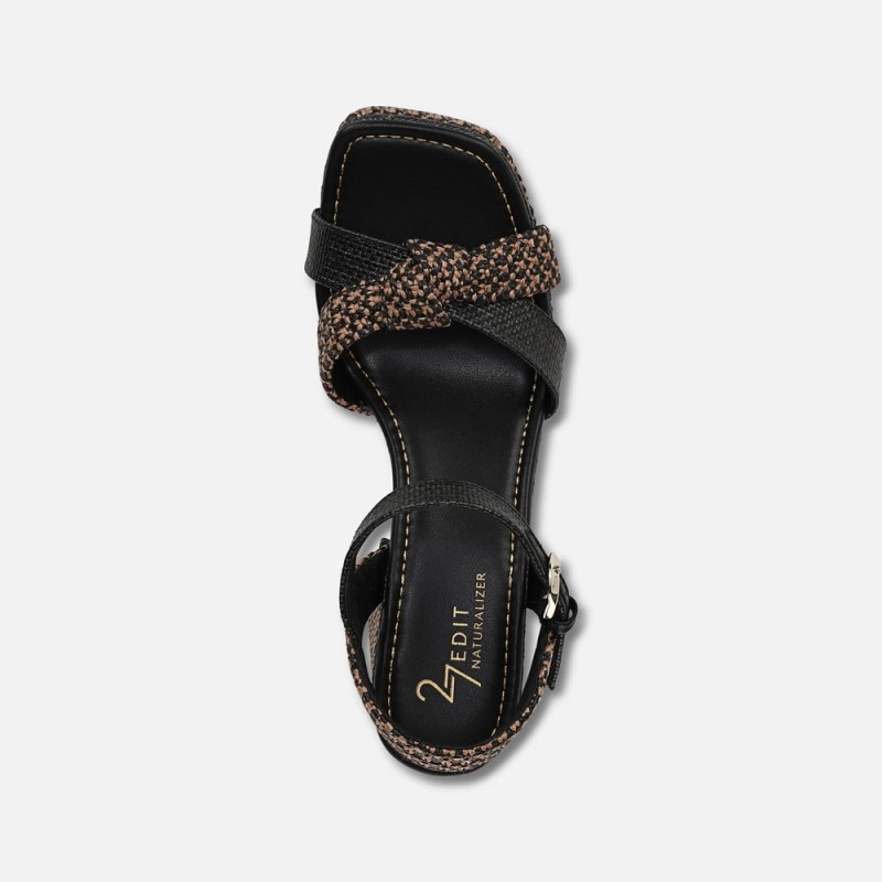 Naturalizer Shoes for Women - 27 EDIT Peyton Platform Sandal Black / Brown SO38-4088B6