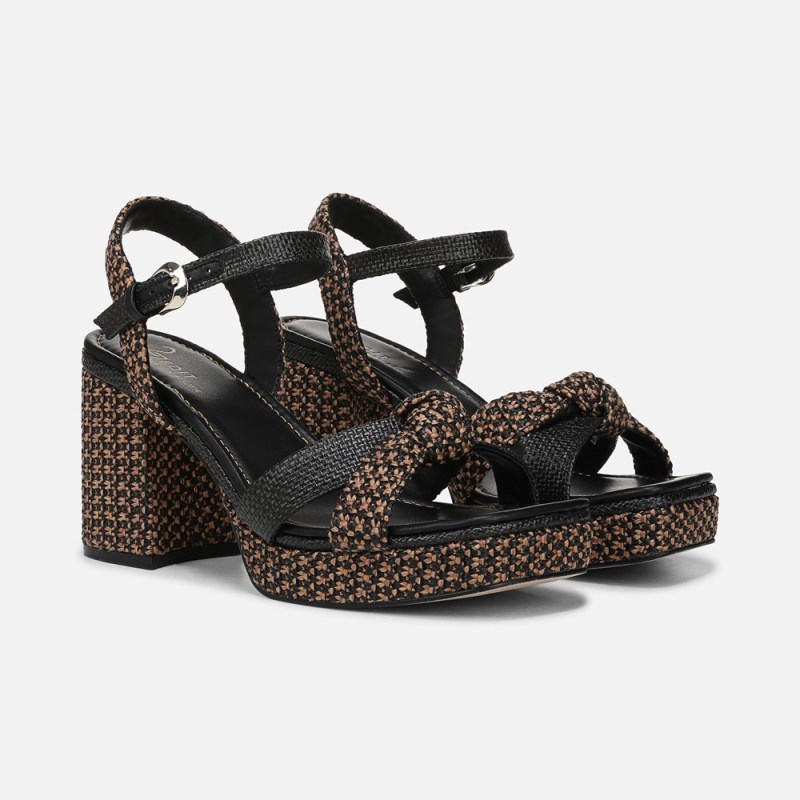 Naturalizer Shoes for Women - 27 EDIT Peyton Platform Sandal Black / Brown SO38-4088B6
