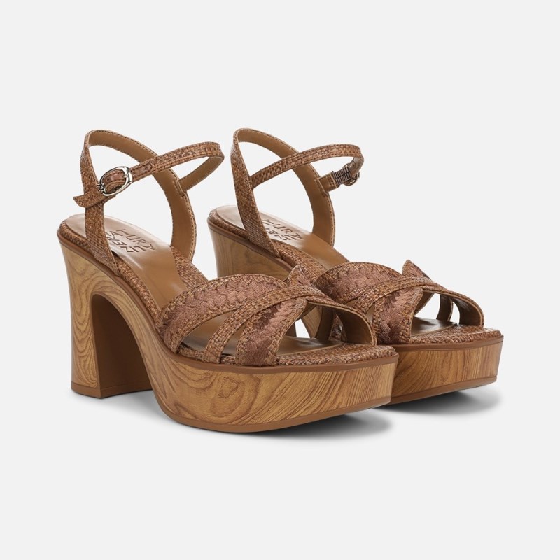 Naturalizer Shoes for Women - Katalina Platform Sandal Brown RD13-3583O5