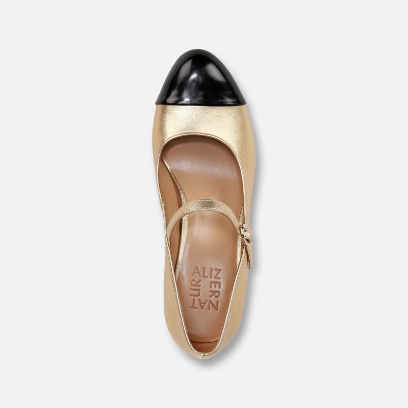 Naturalizer Shoes for Women - Lovable Mary Jane Dark Gold / Black ED07-5687Y1