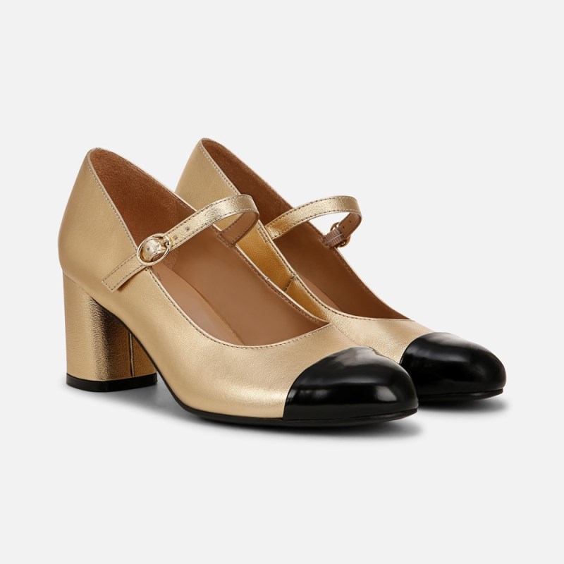Naturalizer Shoes for Women - Lovable Mary Jane Dark Gold / Black ED07-5687Y1