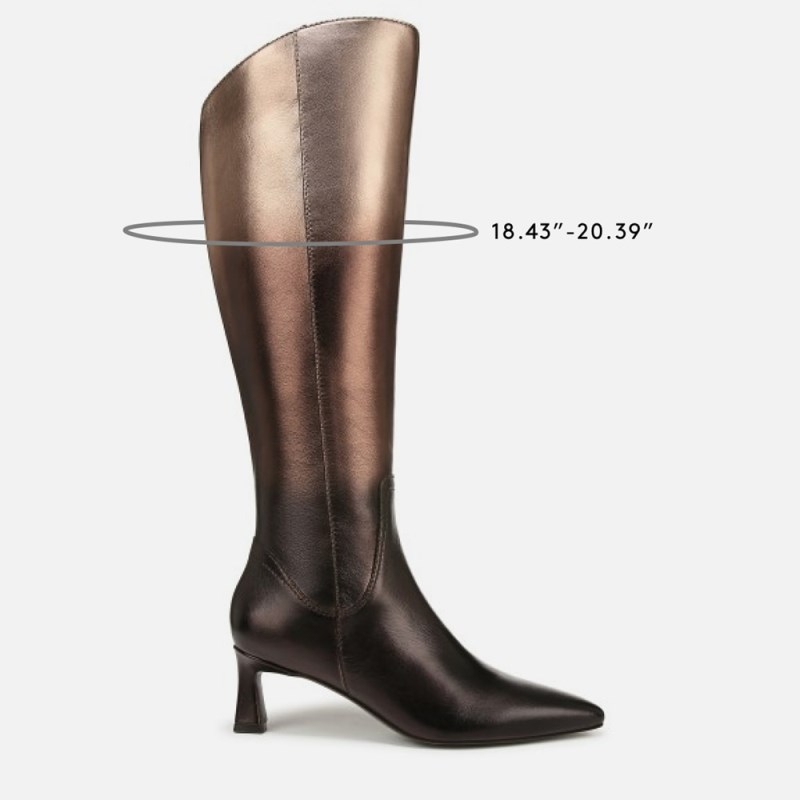 Naturalizer Shoes for Women - Deesha Unity Extra Wide Calf Boot by Deepica Mutyala Gold Metallic MJ56-9896U5