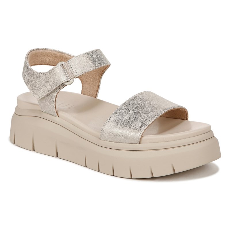 Naturalizer Shoes for Women - SOUL Poppi Wedge Sandal Light Gold SN70-8050Z7