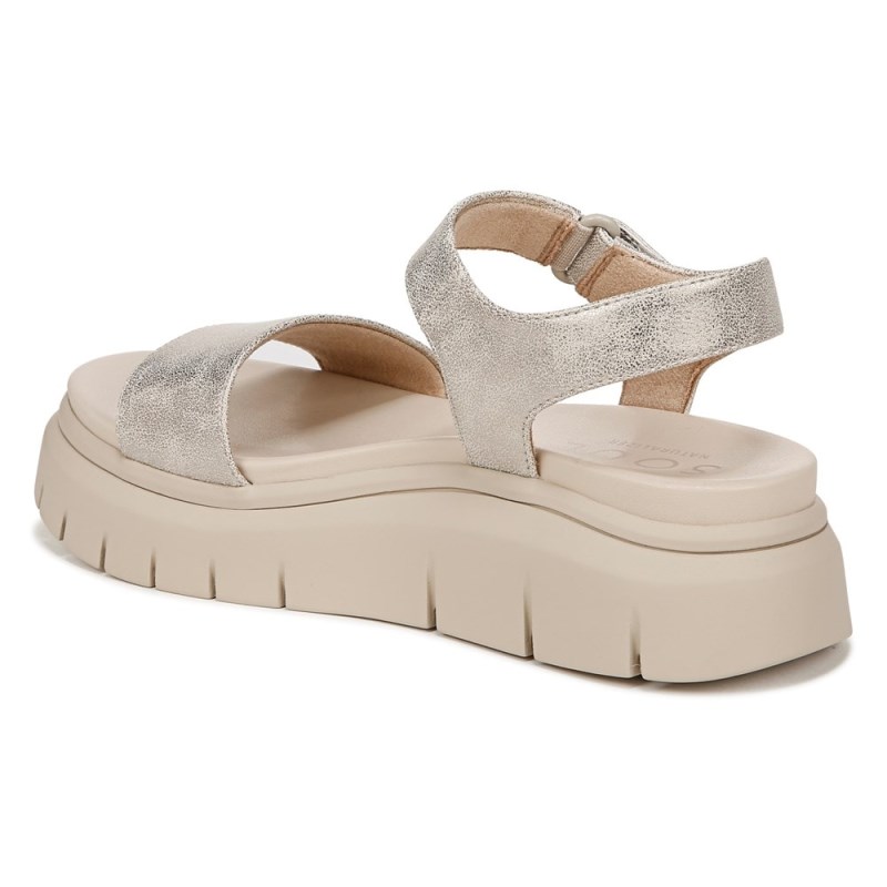 Naturalizer Shoes for Women - SOUL Poppi Wedge Sandal Light Gold SN70-8050Z7