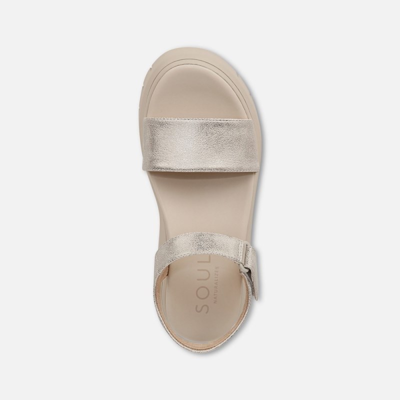 Naturalizer Shoes for Women - SOUL Poppi Wedge Sandal Light Gold SN70-8050Z7