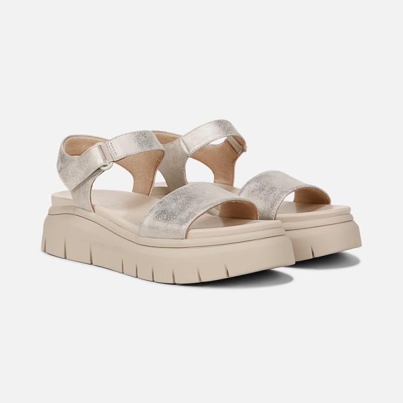 Naturalizer Shoes for Women - SOUL Poppi Wedge Sandal Light Gold SN70-8050Z7
