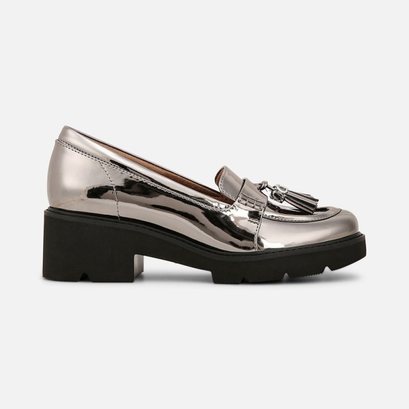 Naturalizer Shoes for Women - Committed Lug Loafer Silver IW68-2488Z3
