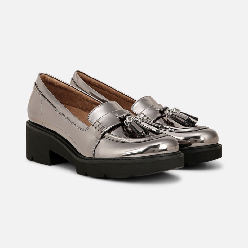 Naturalizer Shoes for Women - Committed Lug Loafer Silver IW68-2488Z3