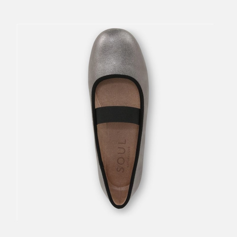Naturalizer Shoes for Women - SOUL Brilliant Mary Jane Flat Silver AO89-7519U5