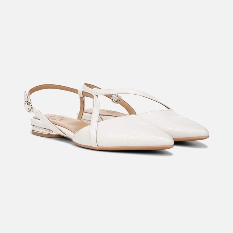 Naturalizer Shoes for Women - Hawaii Slingback Flat White UY88-7598Q4