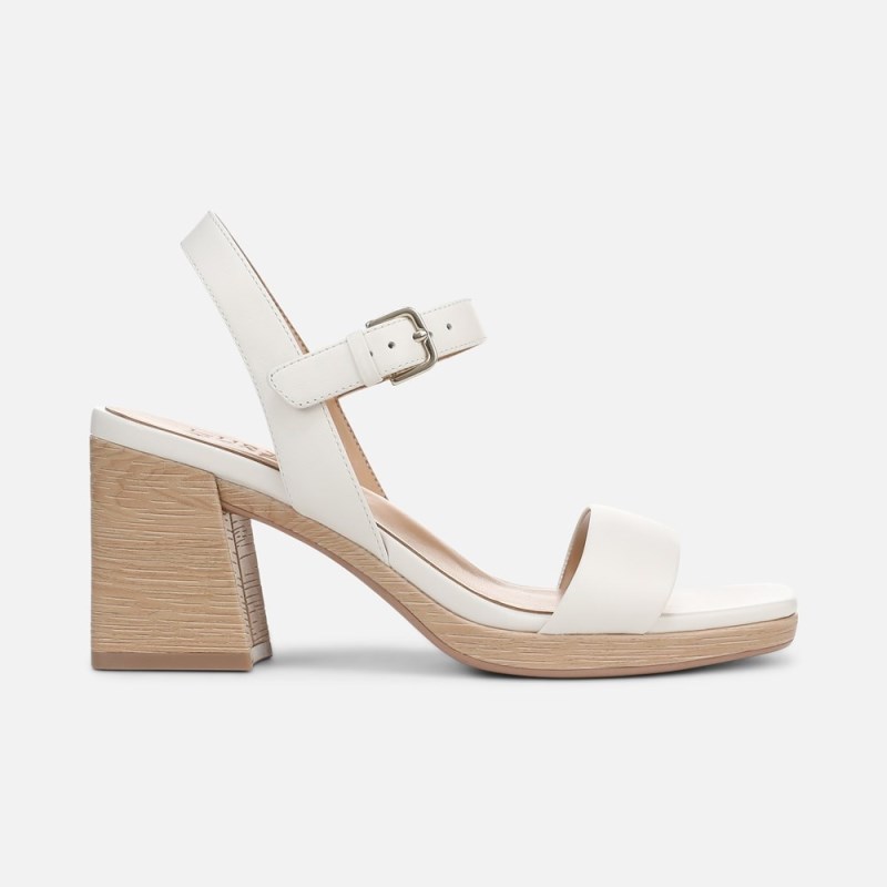 Naturalizer Shoes for Women - Rose Block Heel Sandal White LD49-8569I4