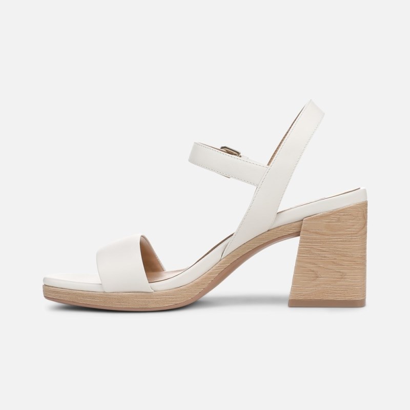 Naturalizer Shoes for Women - Rose Block Heel Sandal White LD49-8569I4