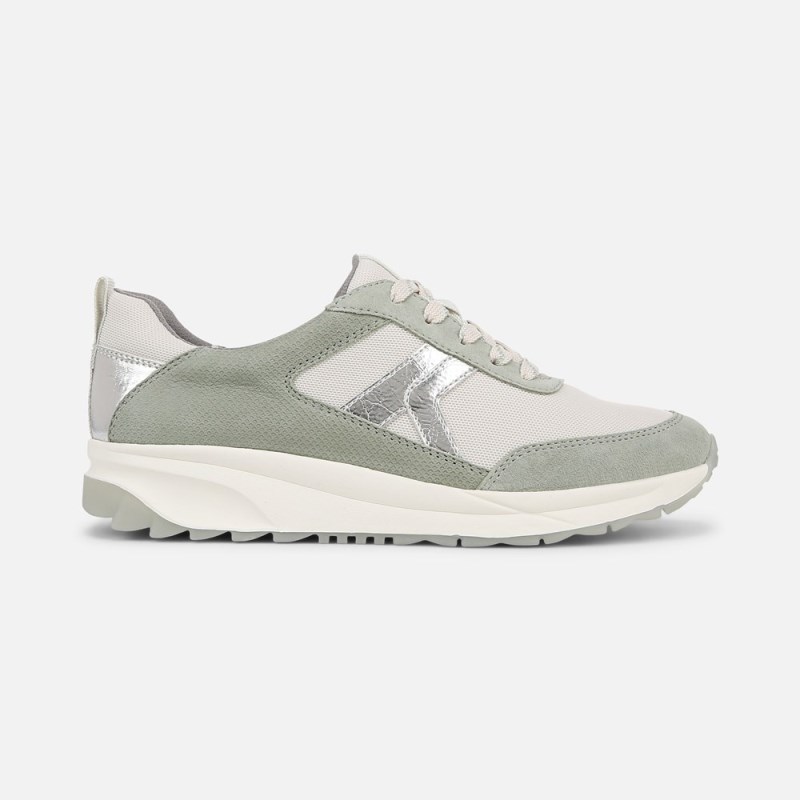 Naturalizer Shoes for Women - Shay Jogger Lace Up Sneaker White / Green CN81-5411N3
